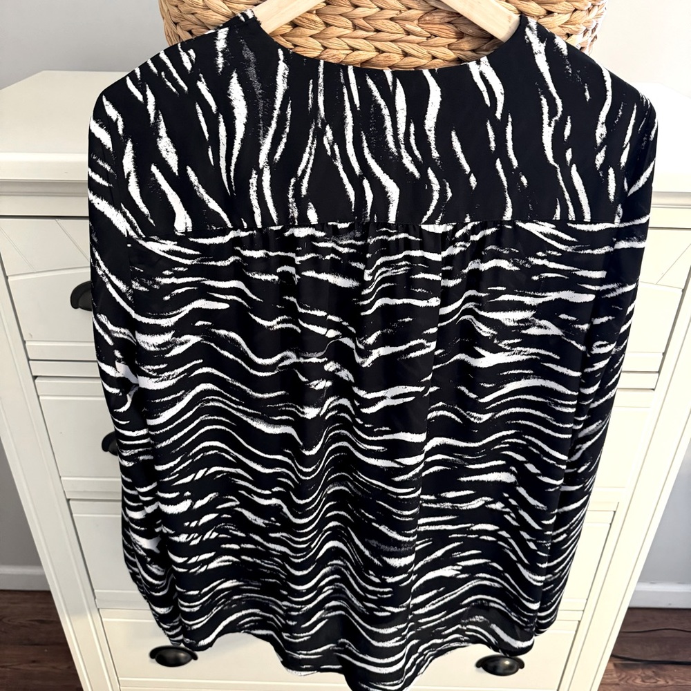 Black and White Zebra Print Women's Top - Picture 8 of 13